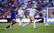 11 April 2023; Ruesha Littlejohn of Republic of Ireland and Ashley Sanchez of United States during the women's international friendly match between USA and Republic of Ireland at CITYPARK in St Louis, Missouri, USA. Photo by Stephen McCarthy/Sportsfile