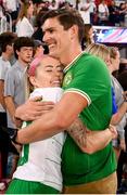 11 April 2023; Denise O'Sullivan of Republic of Ireland with her partner James after the women's international friendly match between USA and Republic of Ireland at CITYPARK in St Louis, Missouri, USA. Photo by Stephen McCarthy/Sportsfile