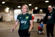 11 April 2023; Denise O'Sullivan of Republic of Ireland arrives for the women's international friendly match between USA and Republic of Ireland at CITYPARK in St Louis, Missouri, USA. Photo by Stephen McCarthy/Sportsfile