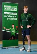 13 April 2023; In attendance is Permanent TSB NextGen participant Tiarnán O’Donnell during the Paralympics Ireland launch of the Permanent TSB NextGen Athlete Pathway Programme the at Sport Ireland Institute in Dublin. Photo by Seb Daly/Sportsfile