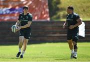 13 April 2023; Charlie Tector and Tadhg McElroy during a Leinster Rugby squad training session at St Stithian's College in Johannesburg, South Africa. Photo by Harry Murphy/Sportsfile