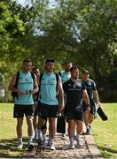 13 April 2023; Nick McCarthy, Will Connors and Ed Byrne arrive for a Leinster Rugby squad training session at St Stithian's College in Johannesburg, South Africa. Photo by Harry Murphy/Sportsfile