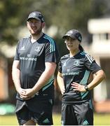 13 April 2023; Lead academy physiotherapist Darren Hickey and Age grade and assistant academy physiotherapist Aoife Healy during a Leinster Rugby squad training session at St Stithian's College in Johannesburg, South Africa. Photo by Harry Murphy/Sportsfile