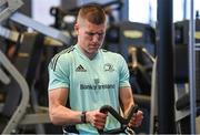 13 April 2023; Sam Prendergast during a Leinster Rugby gym session at Virgin Active Gym in Johannesburg, South Africa. Photo by Harry Murphy/Sportsfile