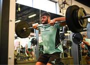 13 April 2023; Vakhtang Abdaladze during a Leinster Rugby gym session at Virgin Active Gym in Johannesburg, South Africa. Photo by Harry Murphy/Sportsfile