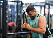 13 April 2023; Michael Milne during a Leinster Rugby gym session at Virgin Active Gym in Johannesburg, South Africa. Photo by Harry Murphy/Sportsfile