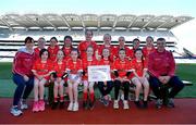 13 April 2023; The Donaghmoyne, Monaghan, team pictured at the 2023 LGFA Go Games Activity Day at Croke Park, Dublin. Photo by Tyler Miller/Sportsfile
