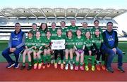 13 April 2023; The St Patrick's, Louth, team pictured at the 2023 LGFA Go Games Activity Day at Croke Park, Dublin. Photo by Tyler Miller/Sportsfile