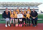 13 April 2023; The Bennekerry / Tinryland, Carlow, team pictured at the 2023 LGFA Go Games Activity Day at Croke Park, Dublin. Photo by Tyler Miller/Sportsfile