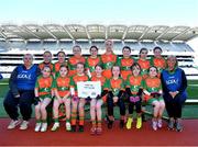 13 April 2023; The Eire OG, Armagh, team pictured at the 2023 LGFA Go Games Activity Day at Croke Park, Dublin. Photo by Tyler Miller/Sportsfile