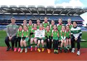 13 April 2023; The Aodh Ruadh Bas, Donegal, team pictured at the 2023 LGFA Go Games Activity Day at Croke Park, Dublin. Photo by Tyler Miller/Sportsfile