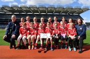 13 April 2023; The Eire OG, Clare, team pictured at the 2023 LGFA Go Games Activity Day at Croke Park, Dublin. Photo by Tyler Miller/Sportsfile