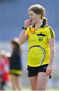 13 April 2023; A referee during the 2023 LGFA Go Games Activity Day at Croke Park, Dublin. Photo by Tyler Miller/Sportsfile