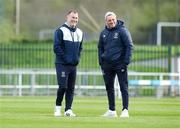 14 April 2023; Waterford head coach Keith Long, right, with assistant manager Alan Reynolds before the SSE Airtricity Men's First Division match between Waterford and Kerry at the RSC in Waterford. Photo by Michael P Ryan/Sportsfile