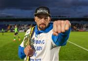 14 April 2023; Waterford native and Celtic Irish super middleweight champion boxer Craig McCarthy is presented to the crowd at half time during the SSE Airtricity Men's First Division match between Waterford and Kerry at the RSC in Waterford. Photo by Michael P Ryan/Sportsfile