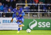 14 April 2023; Tunmise Sobowale of Waterford during the SSE Airtricity Men's First Division match between Waterford and Kerry at the RSC in Waterford. Photo by Michael P Ryan/Sportsfile