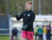 14 April 2023; Kerry FC goalkeeper Callan Scully of Kerry FC warms up before the SSE Airtricity Men's First Division match between Waterford and Kerry at the RSC in Waterford. Photo by Michael P Ryan/Sportsfile