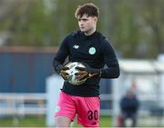 14 April 2023; Kerry FC goalkeeper Aaron O'Sullivan warms up before the SSE Airtricity Men's First Division match between Waterford and Kerry at the RSC in Waterford. Photo by Michael P Ryan/Sportsfile