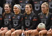 15 April 2023; Aimee Mackin of Armagh, third from left, during team photo before the Lidl Ladies Football National League Division 2 Final match between Armagh and Laois at Croke Park in Dublin. Photo by Sam Barnes/Sportsfile