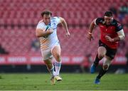 15 April 2023; Liam Turner of Leinster on his way to scoring his side's second try during the United Rugby Championship match between Emirates Lions and Leinster at Emirates Airlines Park in Johannesburg, South Africa. Photo by Harry Murphy/Sportsfile