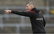 15 April 2023; Derry manager Rory Gallagher during the Ulster GAA Football Senior Championship Quarter-Final match between Fermanagh and Derry at Brewster Park in Enniskillen, Fermanagh. Photo by Ramsey Cardy/Sportsfile