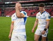 15 April 2023; Dave Kearney and Rob Russell of Leinster celebrate after their side's victory in the United Rugby Championship match between Emirates Lions and Leinster at Emirates Airlines Park in Johannesburg, South Africa. Photo by Harry Murphy/Sportsfile