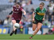 15 April 2023; Nicola Ward of Galway in action against Niamh Ní Chonchúir of Kerry during the Lidl Ladies Football National League Division 1 Final match between Kerry and Galway at Croke Park in Dublin. Photo by Brendan Moran/Sportsfile