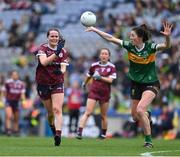 15 April 2023; Nicola Ward of Galway in action against Lorraine Scanlon of Kerry during the Lidl Ladies Football National League Division 1 Final match between Kerry and Galway at Croke Park in Dublin. Photo by Brendan Moran/Sportsfile