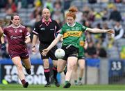 15 April 2023; Louise Ní Mhuircheartaigh of Kerry in action against Nicola Ward of Galway during the Lidl Ladies Football National League Division 1 Final match between Kerry and Galway at Croke Park in Dublin. Photo by Brendan Moran/Sportsfile