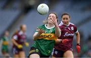 15 April 2023; Hannah O'Donoghue of Kerry in action against Chellene Trill of Galway during the Lidl Ladies Football National League Division 1 Final match between Kerry and Galway at Croke Park in Dublin. Photo by Brendan Moran/Sportsfile