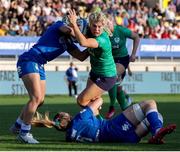 15 April 2023; Ailsa Hughes of Ireland attempts to make a breack during the Tik Tok Womens Six Nations Rugby Championship match between Italy and Ireland at Stadio Sergio Lanfranchi in Parma, Italy. Photo by Roberto Bregani/Sportsfile.