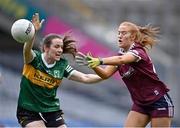 15 April 2023; Shauna Brennan of Galway in action against Anna Galvin of Kerry during the Lidl Ladies Football National League Division 1 Final match between Kerry and Galway at Croke Park in Dublin. Photo by Sam Barnes/Sportsfile