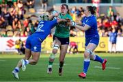 15 April 2023; Anna McGann of Ireland in action against Beatrice Rigoni, left, and Francesca Sgorbini of Italy during the Tik Tok Womens Six Nations Rugby Championship match between Italy and Ireland at Stadio Sergio Lanfranchi in Parma, Italy. Photo by Roberto Bregani/Sportsfile.