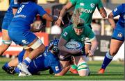 15 April 2023; Sam Monaghan of Ireland is tackled by Gaia Maris of Italy during the Tik Tok Womens Six Nations Rugby Championship match between Italy and Ireland at Stadio Sergio Lanfranchi in Parma, Italy. Photo by Roberto Bregani/Sportsfile.