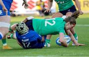 15 April 2023; Anna McGann of Ireland is tackled by Beatrice Rigoni of Italy during the Tik Tok Womens Six Nations Rugby Championship match between Italy and Ireland at Stadio Sergio Lanfranchi in Parma, Italy. Photo by Roberto Bregani/Sportsfile.