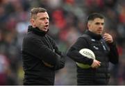 15 April 2023; Fermanagh manager Kieran Donnelly, left, and coach Ronan O'Neill during the Ulster GAA Football Senior Championship Quarter-Final match between Fermanagh and Derry at Brewster Park in Enniskillen, Fermanagh. Photo by Ramsey Cardy/Sportsfile