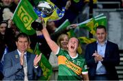 15 April 2023; Kerry captain Síofra O'Shea lifts the cup after the Lidl Ladies Football National League Division 1 Final match between Kerry and Galway at Croke Park in Dublin. Photo by Brendan Moran/Sportsfile