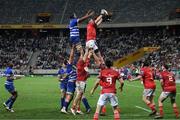 15 April 2023; Peter O’Mahony of Munster takes the ball in a lineout during the United Rugby Championship match between DHL Stormers and Munster at DHL Stadium in Cape Town, South Africa. Photo by Carl Fourie/Sportsfile