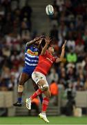 15 April 2023; Seabelo Senatla of DHL Stormers and Antoine Frisch of Munster during the United Rugby Championship match between DHL Stormers and Munster at DHL Stadium in Cape Town, South Africa. Photo by Carl Fourie/Sportsfile
