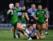 15 April 2023; Mack Hansen of Connacht evades the tackle of Jason Harries of Cardiff during the United Rugby Championship match between Connacht and Cardiff at Sportsground in Galway. Photo by Tyler Miller/Sportsfile