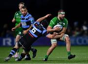 15 April 2023; Shamus Hurley-Langton of Connacht in action against James Botham of Cardiff during the United Rugby Championship match between Connacht and Cardiff at Sportsground in Galway. Photo by Tyler Miller/Sportsfile