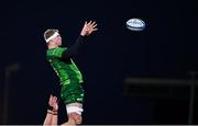 15 April 2023; Niall Murray of Connacht wins possession in the lineout during the United Rugby Championship match between Connacht and Cardiff at Sportsground in Galway. Photo by Tyler Miller/Sportsfile