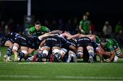 15 April 2023; Caolin Blade of Connacht watches on during a scrum during the United Rugby Championship match between Connacht and Cardiff at Sportsground in Galway. Photo by Tyler Miller/Sportsfile