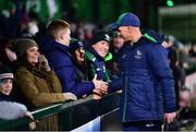 15 April 2023; Connacht director of rugby Andy Friend with supporters after the United Rugby Championship match between Connacht and Cardiff at Sportsground in Galway. Photo by Ben McShane/Sportsfile