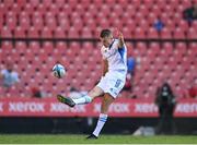 15 April 2023; Sam Prendergast of Leinster kicks off the United Rugby Championship match between Emirates Lions and Leinster at Emirates Airlines Park in Johannesburg, South Africa. Photo by Harry Murphy/Sportsfile