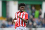 15 April 2023; Emmanual Ogunsaikon of St Joseph’s during the FAI Youth Cup Final match between St Joseph’s AFC, Dublin, and College Corinthians AFC, Cork, at the Carlisle Grounds in Bray, Wicklow. Photo by Seb Daly/Sportsfile