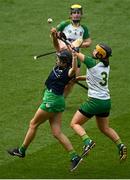 16 April 2023; Anne Marie Leen of Kerry in action against Claire Coffey of Meath during the Very Camogie League Final Division 2A match between Kerry and Meath at Croke Park in Dublin. Photo by Eóin Noonan/Sportsfile