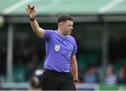 15 April 2023; Referee Alan Franklin during the FAI Youth Cup Final match between St Joseph’s AFC, Dublin, and College Corinthians AFC, Cork, at the Carlisle Grounds in Bray, Wicklow. Photo by Seb Daly/Sportsfile