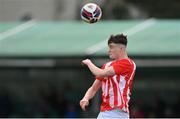 15 April 2023; Tadhg Kane of St Joseph’s during the FAI Youth Cup Final match between St Joseph’s AFC, Dublin, and College Corinthians AFC, Cork, at the Carlisle Grounds in Bray, Wicklow. Photo by Seb Daly/Sportsfile