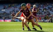 16 April 2023; Roisin Black of Galway in action against Sorcha McCartan of Cork during the Very Camogie League Final Division 1A match between Kerry and Meath at Croke Park in Dublin. Photo by Eóin Noonan/Sportsfile
